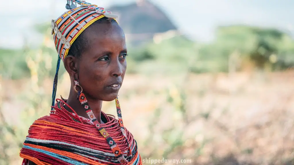 Woman from the Maasai Samburu tribe in Kenya