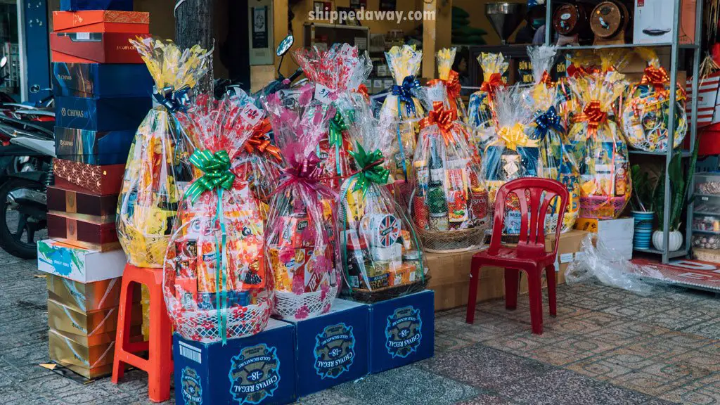Gifts being sold for Tet, Vietnamese New Year